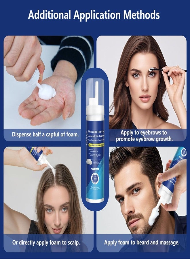AOOLCF 5% Topical Minoxidil Foam, Minoxidil for Men and Women, Infused with Biotin, Hair Growth Treatment, Supports Thicker and Fuller Hair & Beard (Minoxidil Foam, 6.33oz, 3 Month Supply) - Image 3